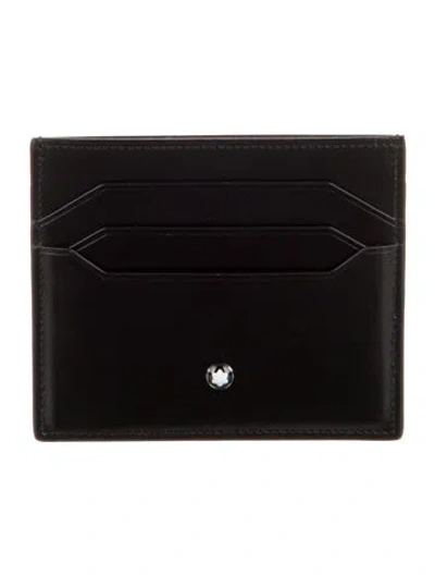 Pre-owned Montblanc Leather Card Holder W/ Tags In Black