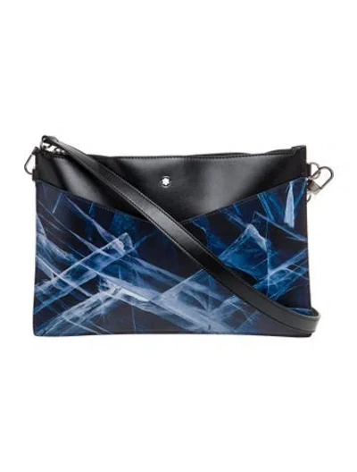 Pre-owned Montblanc Leather Clutch In Blue