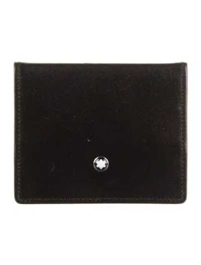 Pre-owned Montblanc Leather Coin Pouch In Black