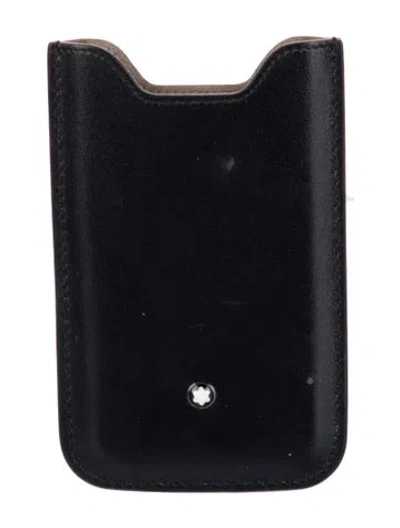 Pre-owned Montblanc Leather Coin Pouch In Black