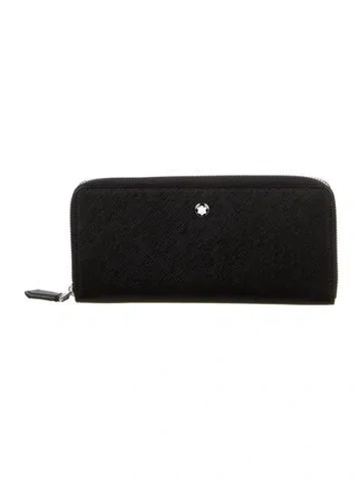 Pre-owned Montblanc Leather Continental Wallet In Black