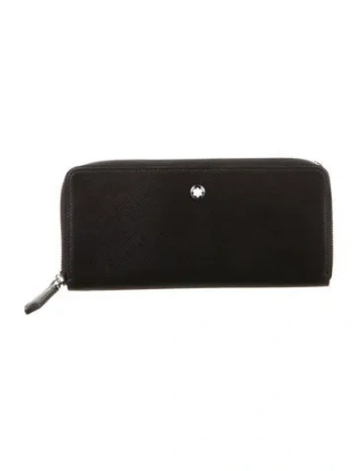 Pre-owned Montblanc Leather Continental Wallet In Black
