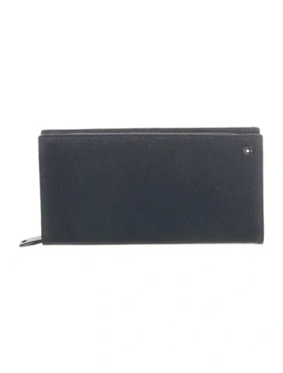 Pre-owned Montblanc Leather Continental Wallet In Black