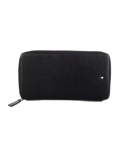 Pre-owned Montblanc Leather Continental Wallet In Black