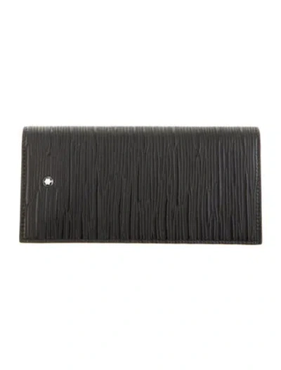 Pre-owned Montblanc Leather Continental Wallet In Black