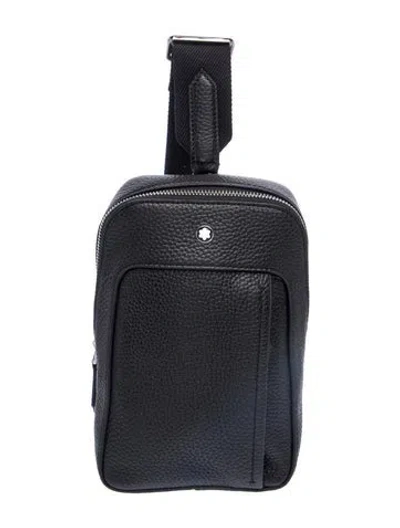 Pre-owned Montblanc Leather Crossbody Bag In Black