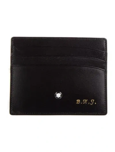 Pre-owned Montblanc Leather Graphic Print Wallet In Black