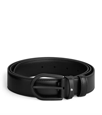 Montblanc Horseshoe Buckle Black 35 Mm Leather Belt