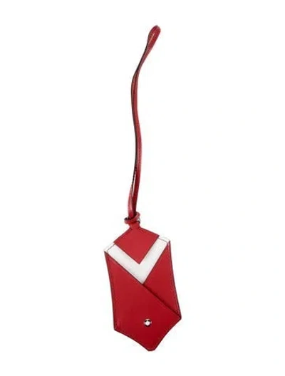 Pre-owned Montblanc Leather Luggage Tag W/ Tags In Red