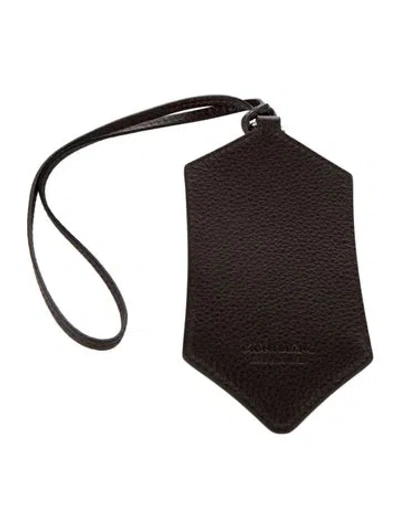 Pre-owned Montblanc Leather Luggage Tag W/tags In Brown