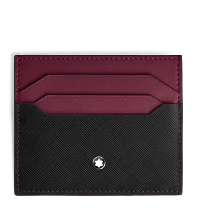 Montblanc Leather Meisterstück Card Holder In Burgundy