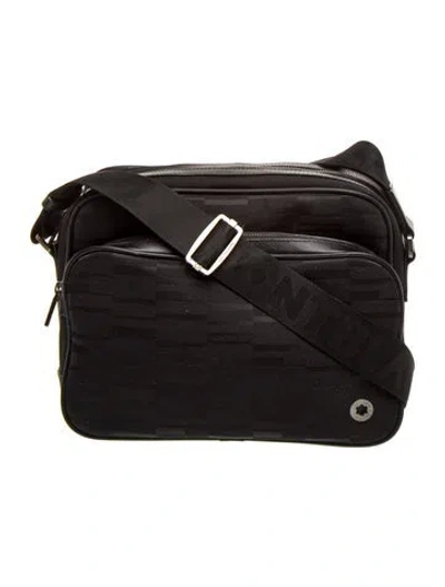 Pre-owned Montblanc Leather Messenger Bag In Black