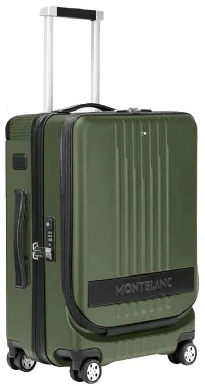 Montblanc Leather Mod. Cabin Trolley With Front Pocket - 38x55x23 (37 L) In Green