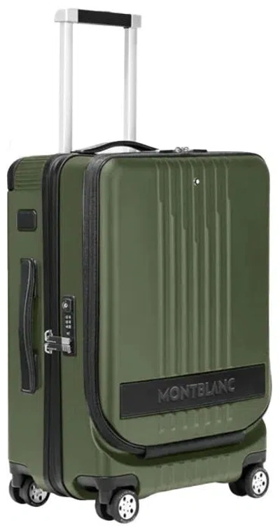 Montblanc Leather Mod. Cabin Trolley With Front Pocket - 38x55x23 (37 L) Gwwt1 In Green