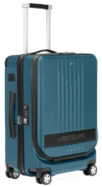 Montblanc Leather Mod. Cabin Trolley With Front Pocket - 38x55x23 (37 L) Gwwt1 In Blue