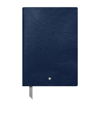 Montblanc Fine Stationary Leather Notebook #146, Indigo In Indigo Blue
