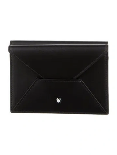 Pre-owned Montblanc Leather Passport Cover In Black