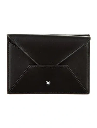 Pre-owned Montblanc Leather Passport Holder In Black