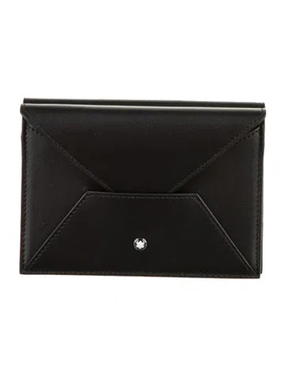 Pre-owned Montblanc Leather Passport Holder In Black
