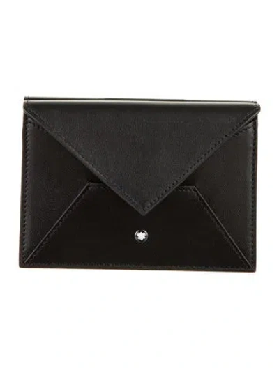 Pre-owned Montblanc Leather Passport Holder In Black