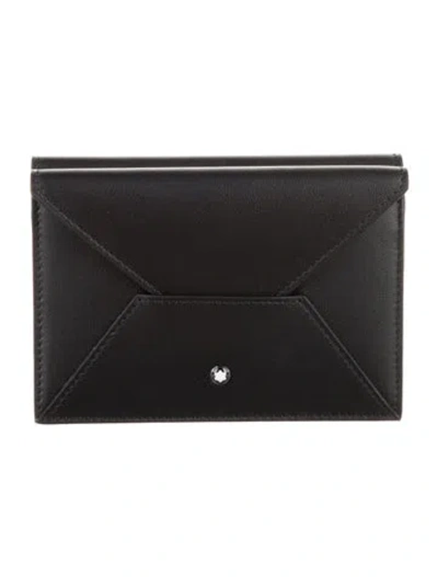 Pre-owned Montblanc Leather Passport Holder In Black