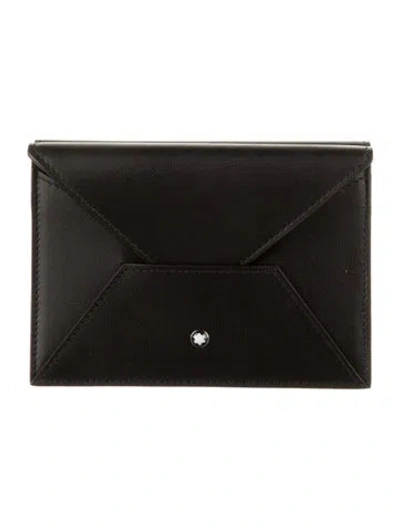 Pre-owned Montblanc Leather Passport Holder In Black