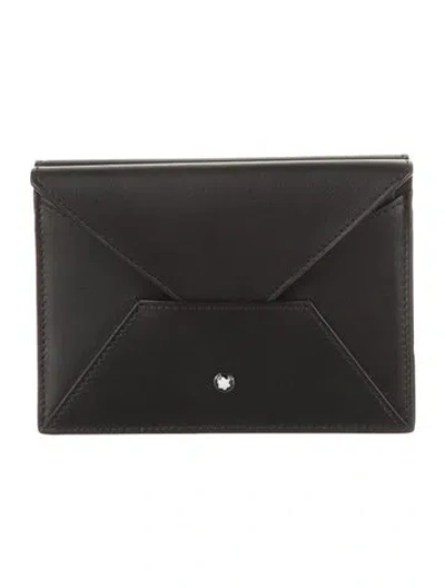 Pre-owned Montblanc Leather Passport Leather In Black