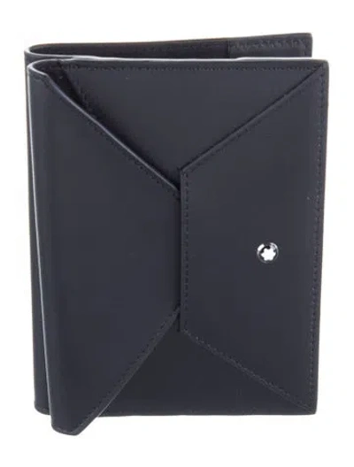 Pre-owned Montblanc Leather Passport Pouch In Black