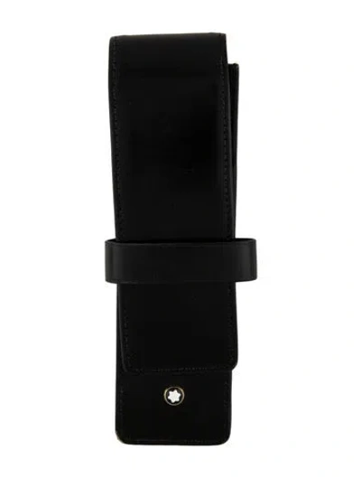 Pre-owned Montblanc Leather Pen Case In Black