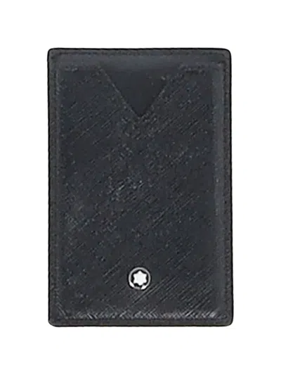 Pre-owned Montblanc Leather Pocket Holder In Black