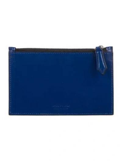 Pre-owned Montblanc Leather Pouch In Blue