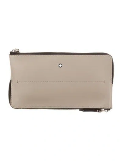 Pre-owned Montblanc Leather Pouch In Brown