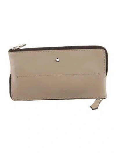 Pre-owned Montblanc Leather Pouch In Neutral