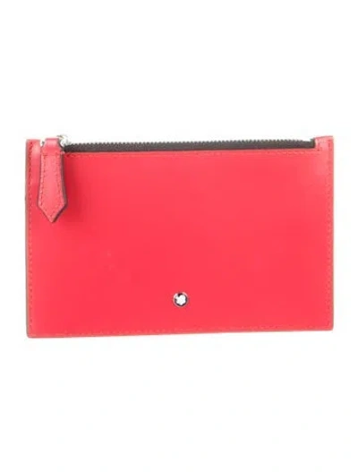 Pre-owned Montblanc Leather Pouch In Red