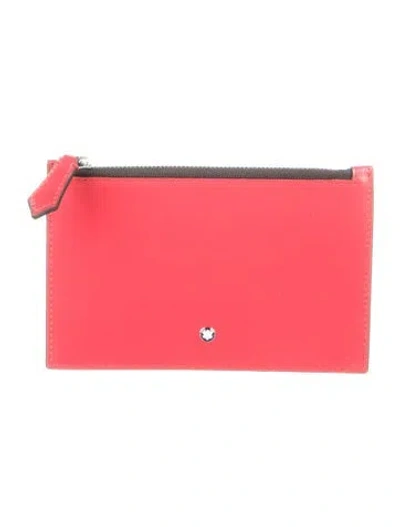Pre-owned Montblanc Leather Pouch In Red