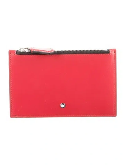 Pre-owned Montblanc Leather Pouch In Red