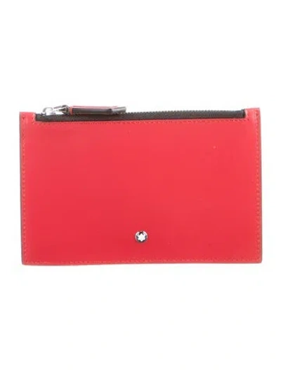 Pre-owned Montblanc Leather Pouch In Red