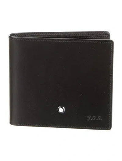 Pre-owned Montblanc Leather Printed Bifold Wallet In Black