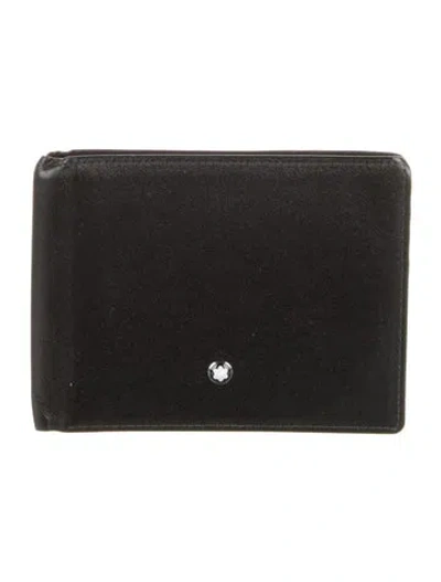 Pre-owned Montblanc Leather Printed Bifold Wallet In Black