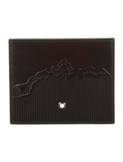 Pre-owned Montblanc Leather Printed Bifold Wallet In Black