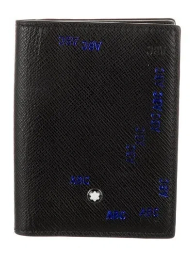 Pre-owned Montblanc Leather Printed Bifold Wallet In Black