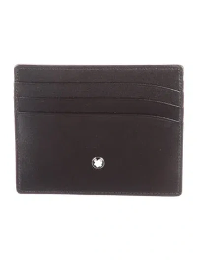 Pre-owned Montblanc Leather Printed Card Holder In Black