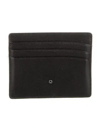 Pre-owned Montblanc Leather Printed Card Holder In Black