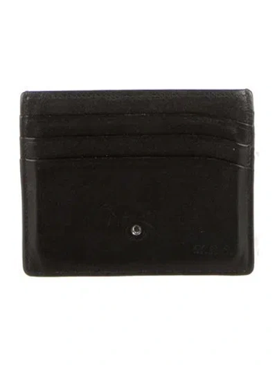 Pre-owned Montblanc Leather Printed Card Holder In Black