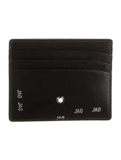 Pre-owned Montblanc Leather Printed Card Holder In Black