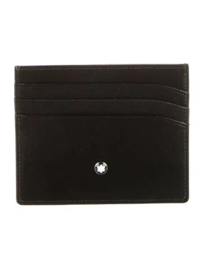 Pre-owned Montblanc Leather Printed Card Holder In Black