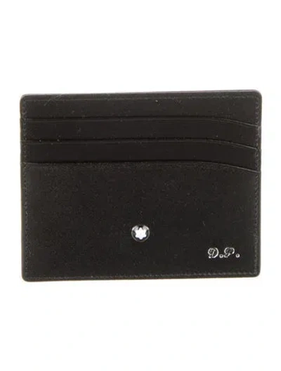 Pre-owned Montblanc Leather Printed Card Holder In Black