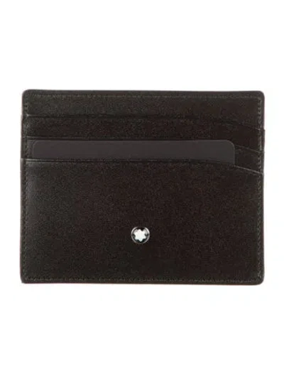 Pre-owned Montblanc Leather Printed Card Holder In Black