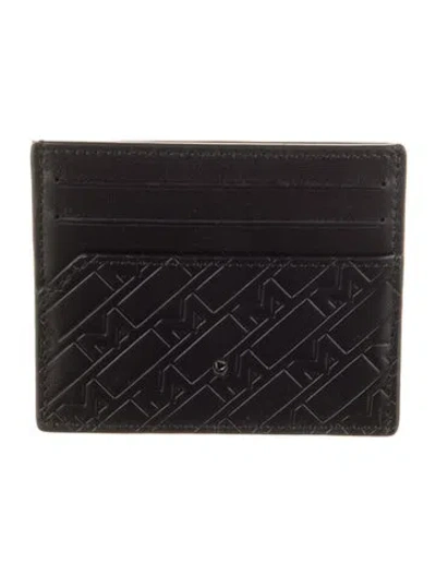 Pre-owned Montblanc Leather Printed Card Holder In Black