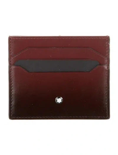 Pre-owned Montblanc Leather Printed Card Holder In Red